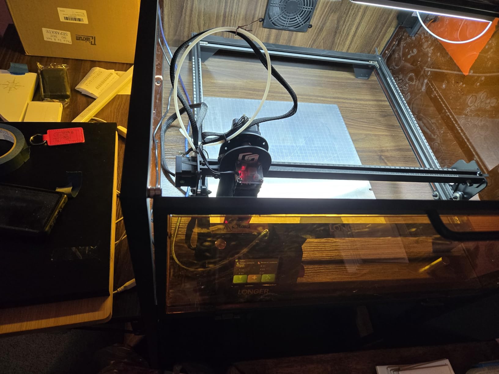 Crafit Laser Engraver Enclosure Cabinet with Exhaust, Laser Engraving Table with Ventilation Fan, Heavy Duty Laser Cutter Protective Cover Tent with Eye Protection, Insulates against Noise Fumes Odors customer photo 1