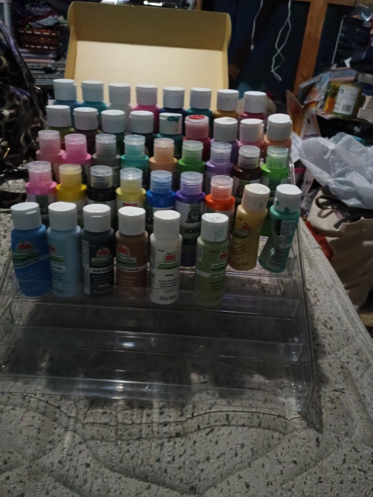 Shuttle Art Acrylic Paint Organizer, 7 Layers Clear Storage Rack, Snap On Organizer for Acrylic Paint, Oil Paints, Nail Polish and Craft Supplies customer photo 1