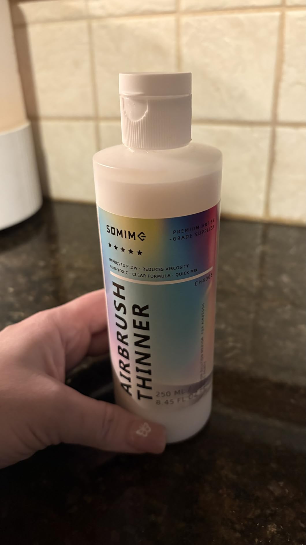 Somime Airbrush Thinner, 8.45 fl oz(250ml) Water-Based Airbrush Paint Thinner, Fluid Medium to Improve Paint Flow and Reduce Viscosity for Models, Metal, and Plastic customer photo 1