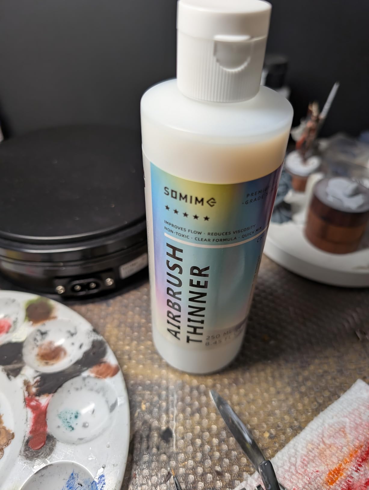 Somime Airbrush Thinner, 8.45 fl oz(250ml) Water-Based Airbrush Paint Thinner, Fluid Medium to Improve Paint Flow and Reduce Viscosity for Models, Metal, and Plastic customer photo 4