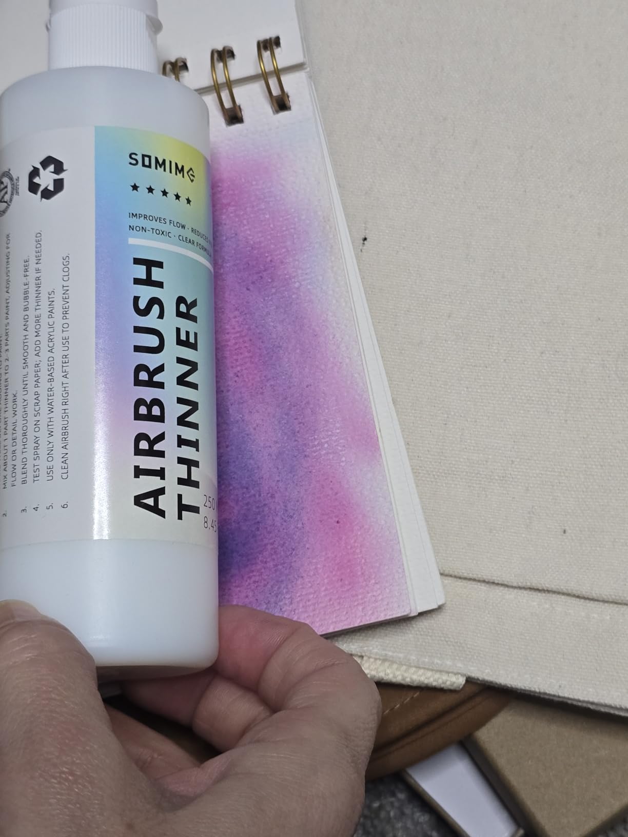 Somime Airbrush Thinner, 8.45 fl oz(250ml) Water-Based Airbrush Paint Thinner, Fluid Medium to Improve Paint Flow and Reduce Viscosity for Models, Metal, and Plastic customer photo 6