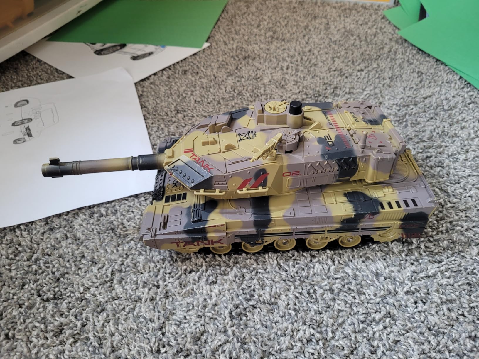 Supdex 1:24 RC Tank-2.4G Remote Control Army Tank That Shoot BBS with 360° Rotating Turret, Auto Demo, Sound, Light and Smoke, All-Terrain Climbing RC Military Vehicle Toy Gift for Boys Ages 6-12 customer photo 2