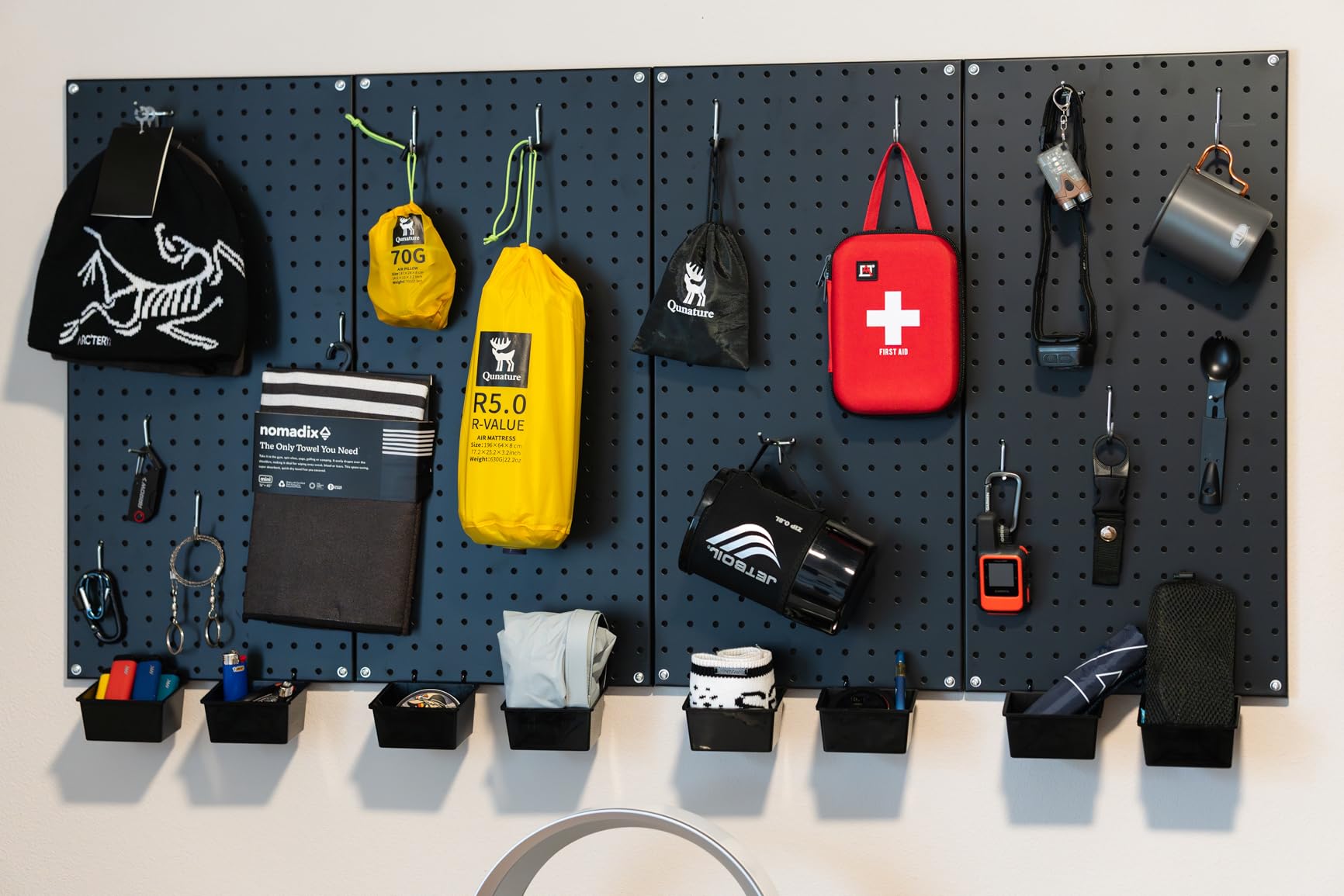 INCLY 226PCS Metal Pegboard Wall Organizer, 48x36 Inch Black Peg Board Panels Tool Organizer Kit with Hooks Bins and Cups, Peg Board Storage System for Garage Workbench Shed customer photo 1