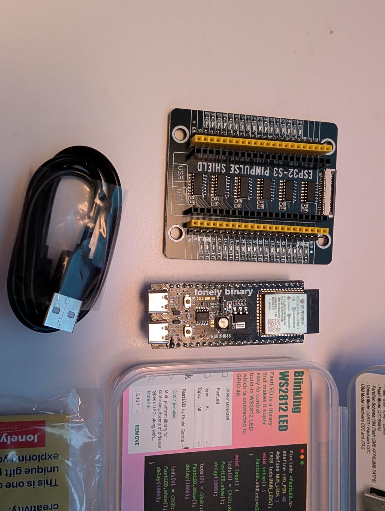 Lonely Binary ESP32-S3 N16R8 Gold Edition with PinPluse Shield 16MB Flash 8MB PSRAM WiFi Bluetooth Development Board Compatible with Arduino IDE, C++, MicroPython customer photo 1
