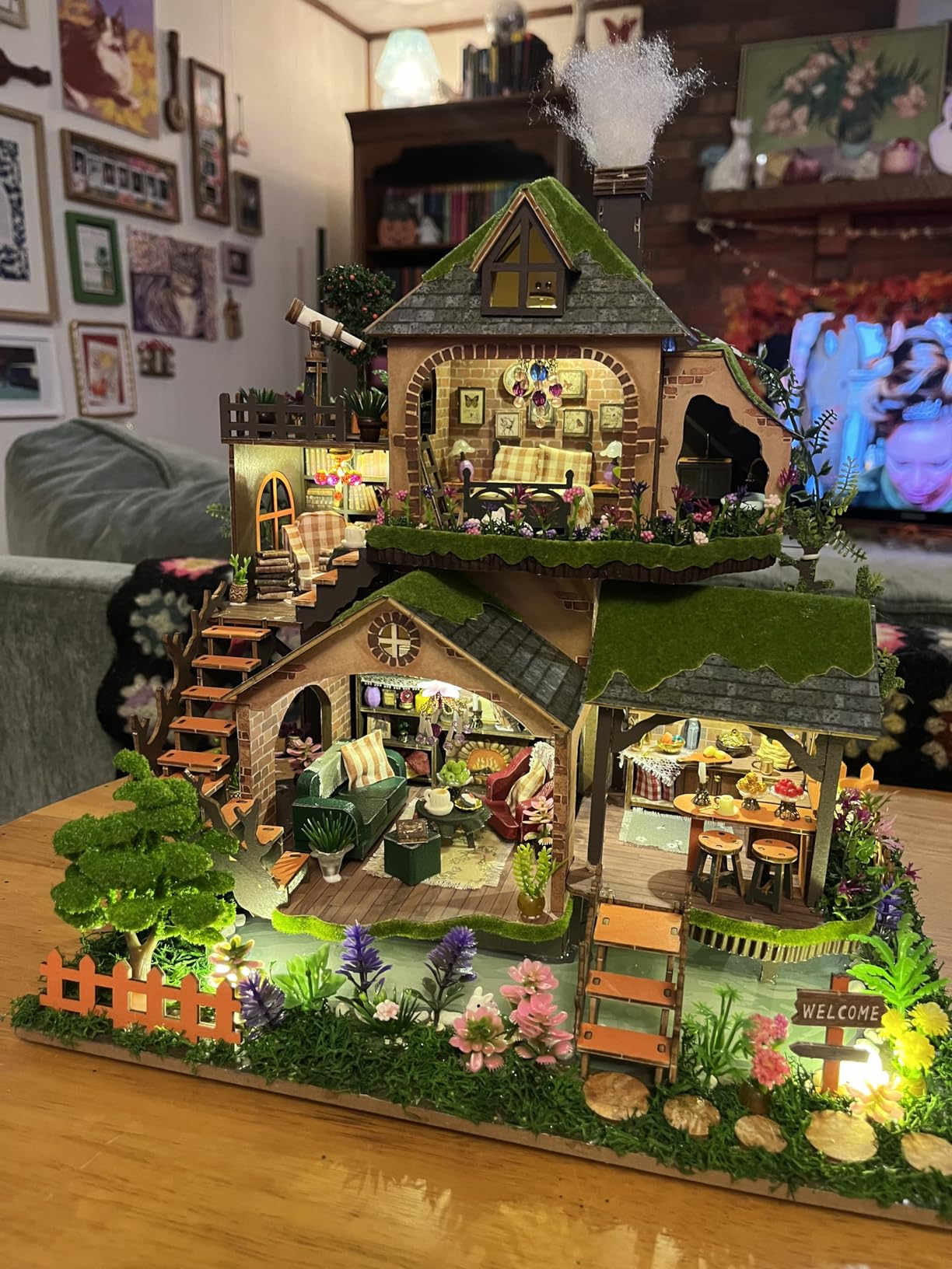 3D Wooden Puzzles International Space Station Model - Collectible Display Model with Interlocking Design, Motorized Solar Panels, LED Light Effects customer photo 2