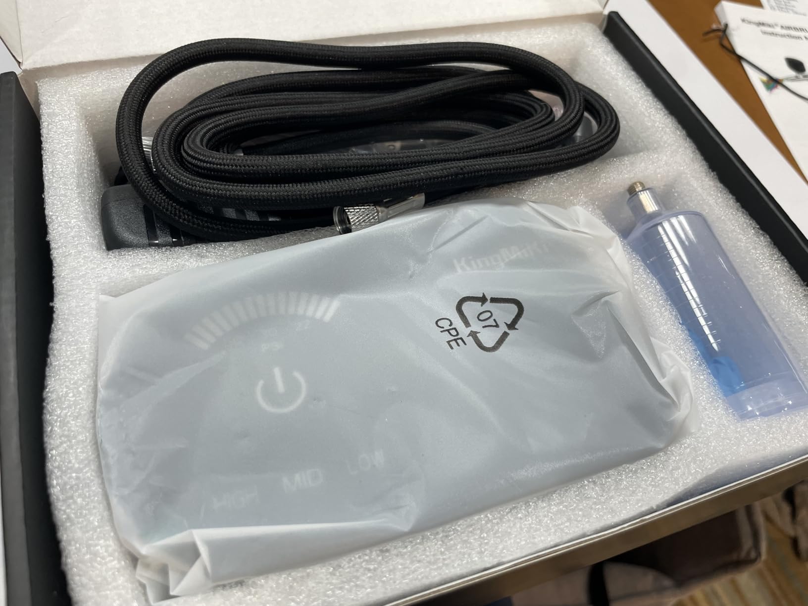 Airbrush Kit with Air Compressor, 22/30/50 PSI High Pressure Air Brush Non-Clogging with 0.2/0.3/0.5mm Nozzle/Cleaning Sets, Ideal for Painting, Modeling, Cake Decor, Makeup,Nail Art customer photo 1