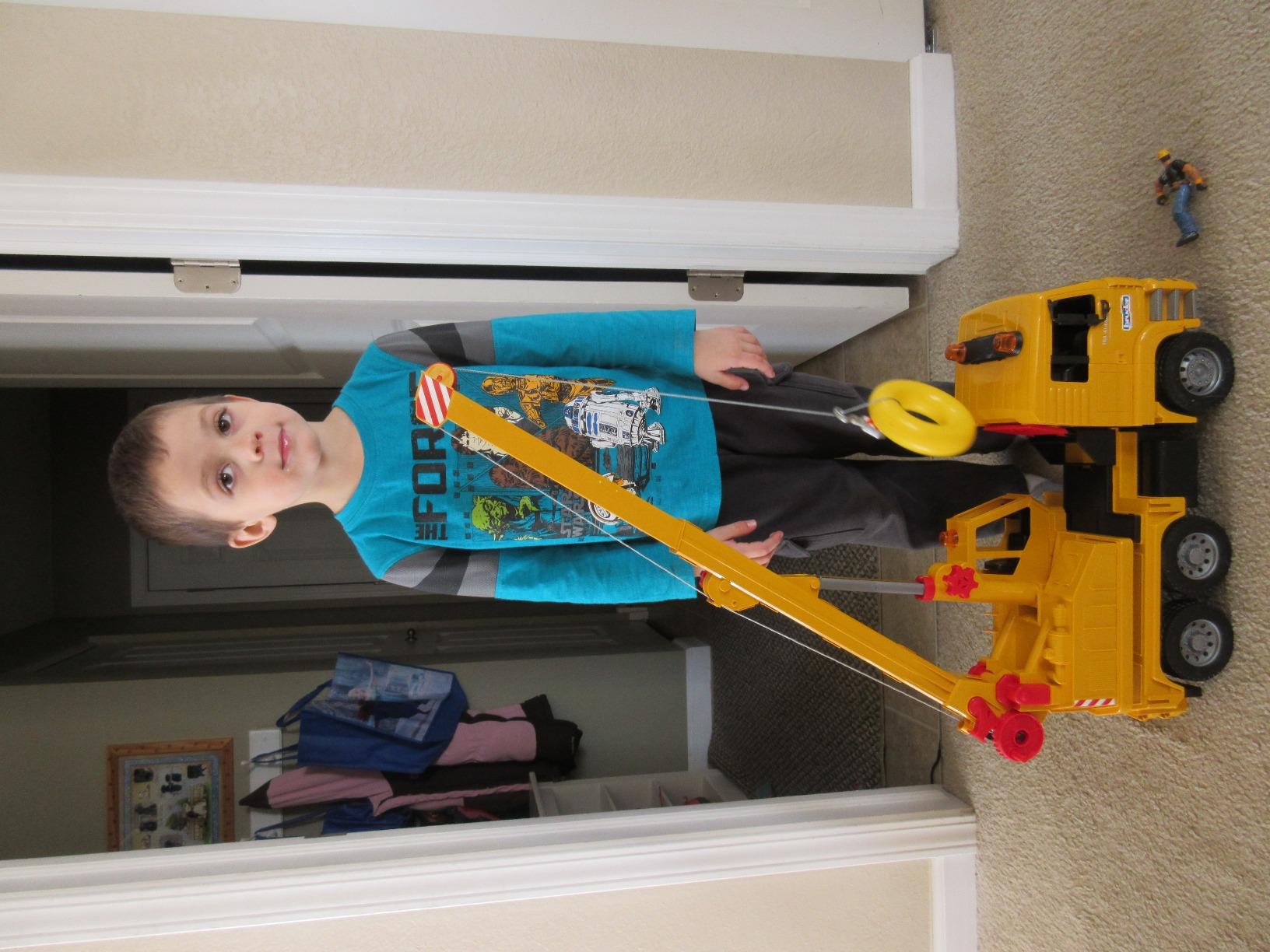 Bruder MAN TGA Crane Truck 02754 | 1:16 Scale Construction Toy with Extendable Boom, Rotating Crane, and Outriggers | Made in Germany for Indoor and Outdoor Play customer photo 1