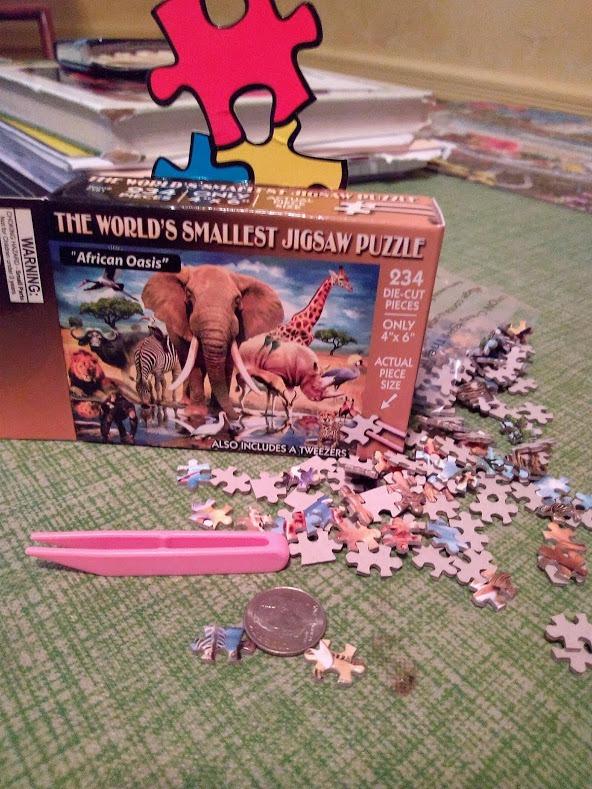 TDC Games World's Smallest Jigsaw Puzzle, African Oasis - Mini Puzzles, Small Challenging Travel Art Puzzle for Adults, 200+ Pieces, 6 x 4 inches customer photo 1
