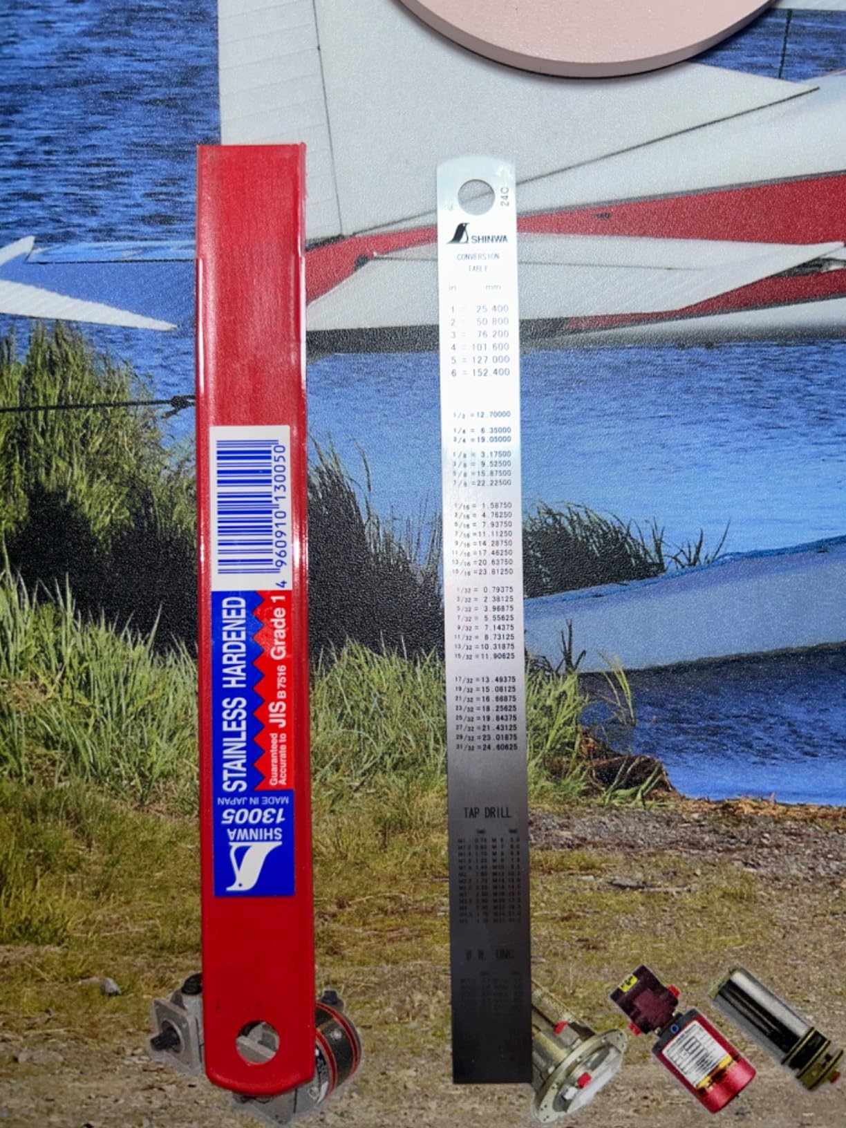 Shinwa 150 mm Rigid (15 mm x 0.5 mm) Zero Glare Satin Chrome Stainless Steel Machinist Engineer Ruler/Rule with Graduations in mm and .5mm Model 13005 customer photo 2