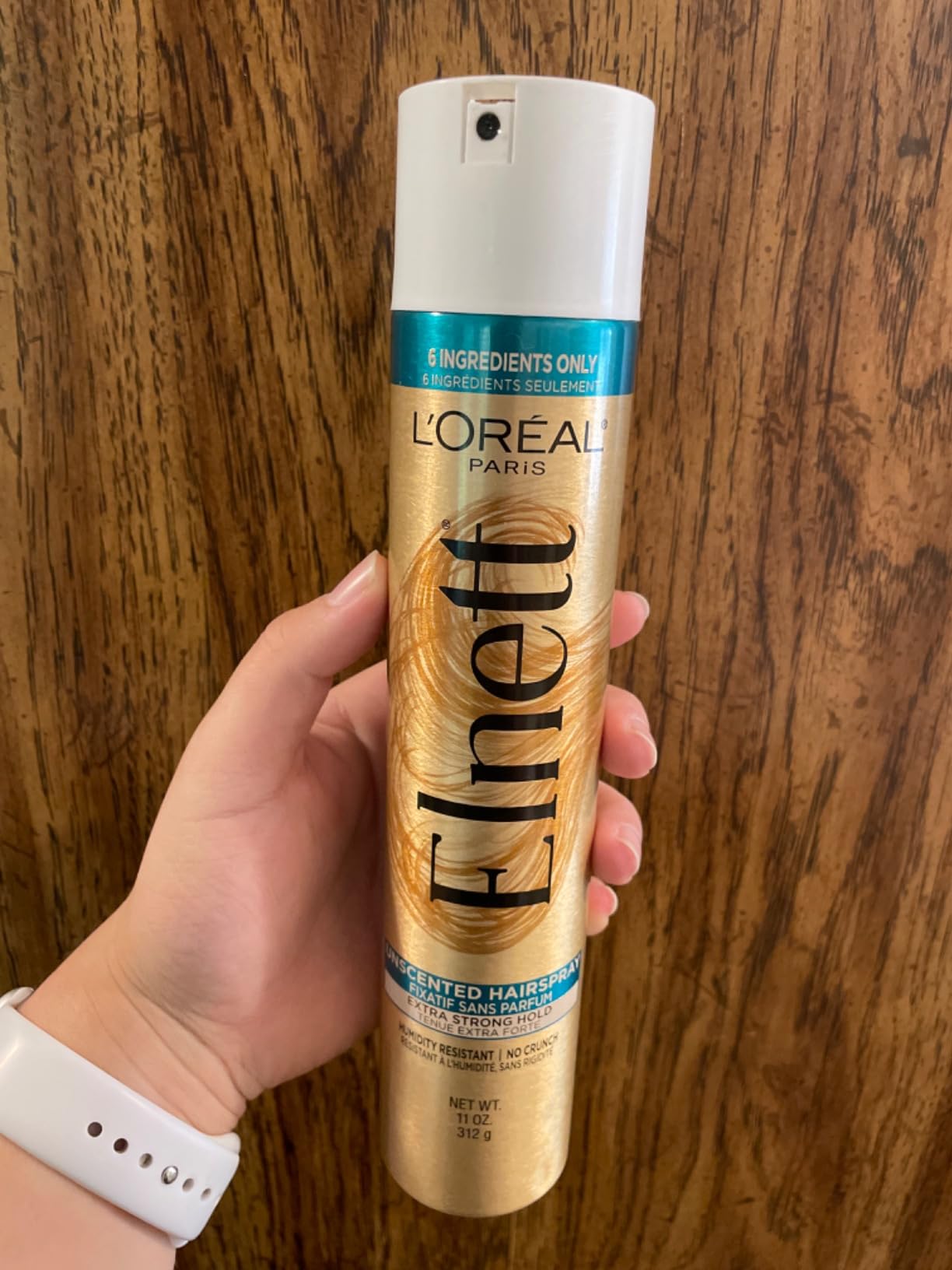 L'Oreal Paris Elnett Unscented Hairspray, up to 72-Hour Extra Strong Hold Formula with Humidity Resistant Frizz Control, Hairspray with Soft, Brushable Finish, 11 oz customer photo 2