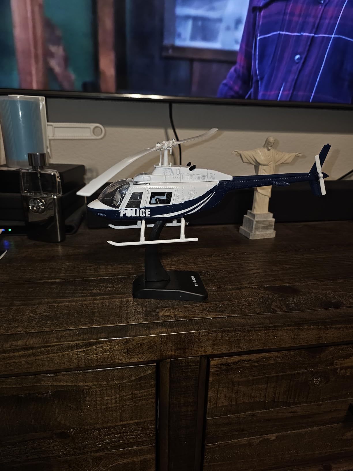 Bell 206 Helicopter Dark Blue and White Police Sky Pilot Series 1/34 Diecast Model by New Ray customer photo 2