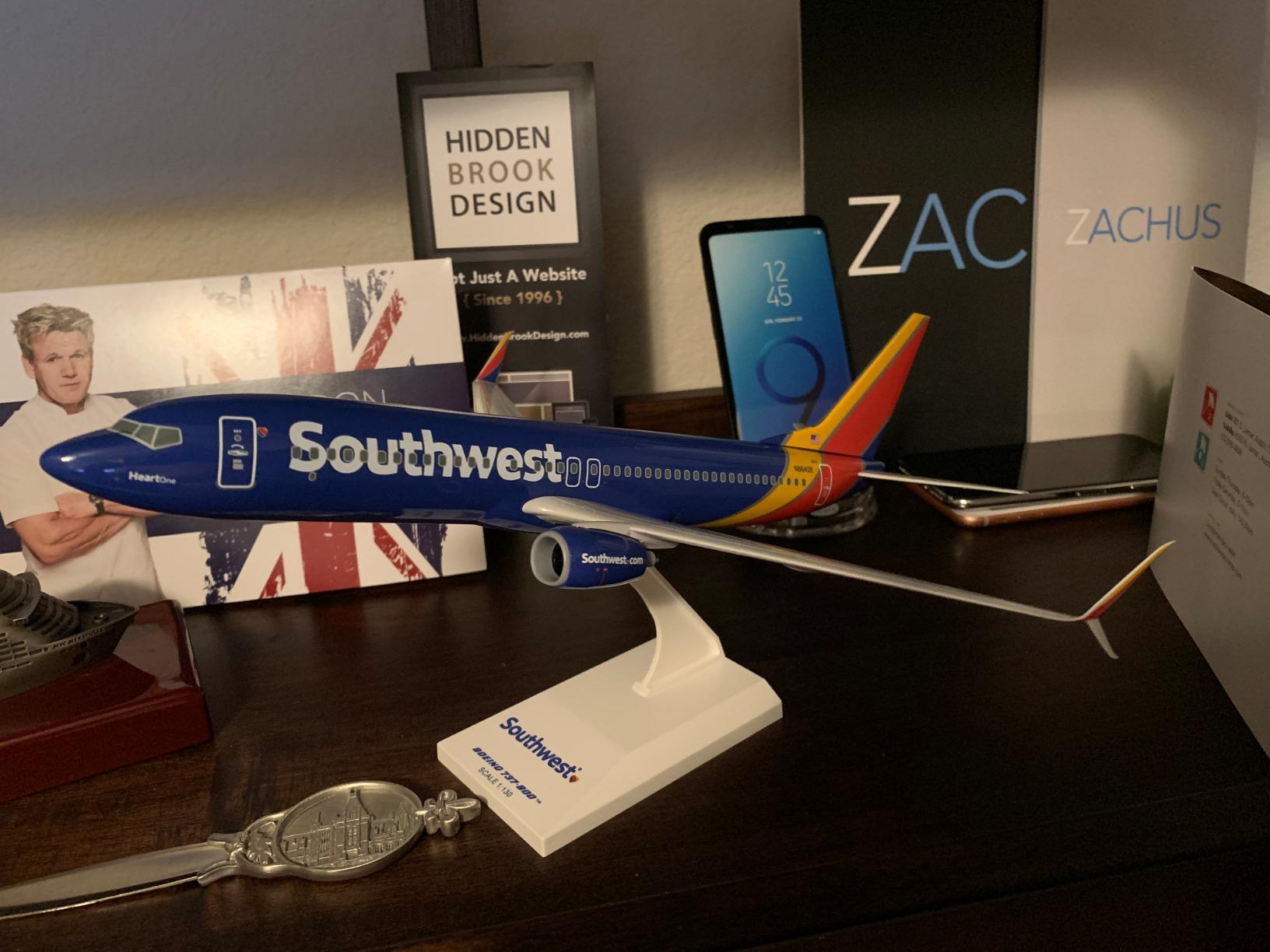 SkyMarks Southwest Airlines Boeing 737-800 1/130 Airplane Model Kit - New Livery Heart Blue Collectible with Display Stand customer photo 2