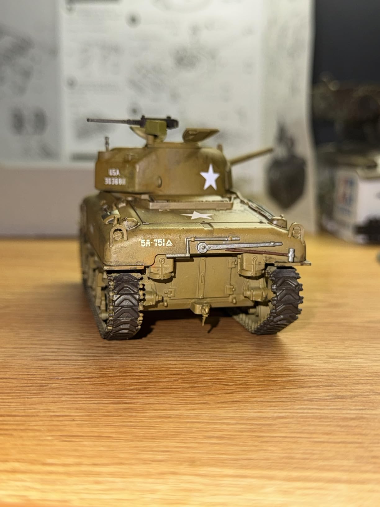 Tamiya 32523 1:48 US Tank Sherman M4A1 Early Model Plastic Assembly Kit customer photo 1