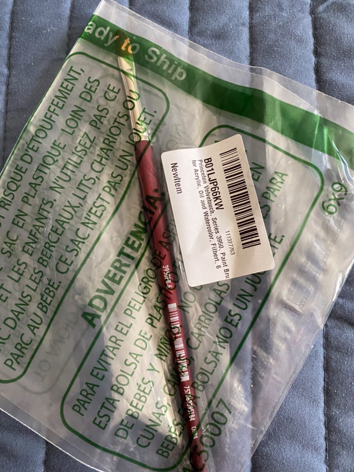 Princeton Velvetouch, Series 3950, Paint Brush for Acrylic, Oil and Watercolor, Filbert, 6 customer photo 1