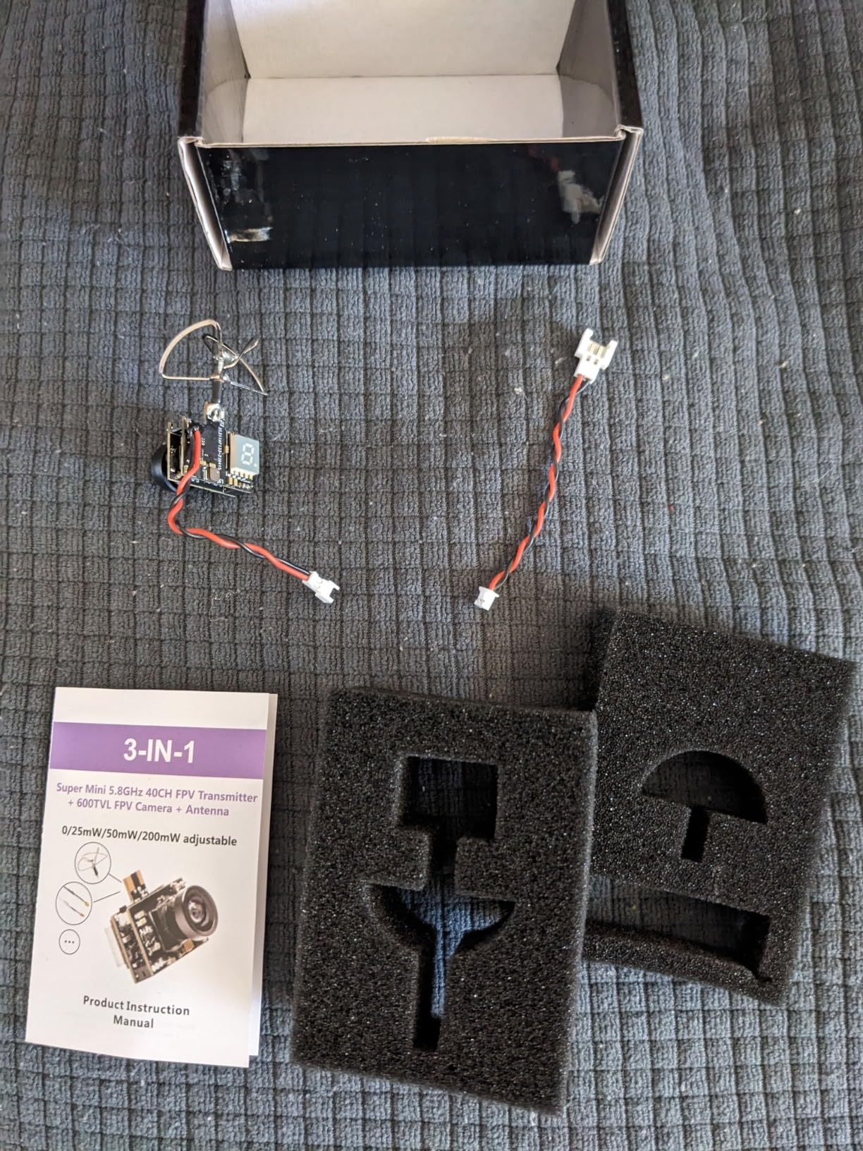 WT03 Micro FPV AIO 600TVL Camera 5.8G 25/50/200mW Adjustable Transmitter with Cloverleaf Antenna for Mini Aircraft customer photo 1