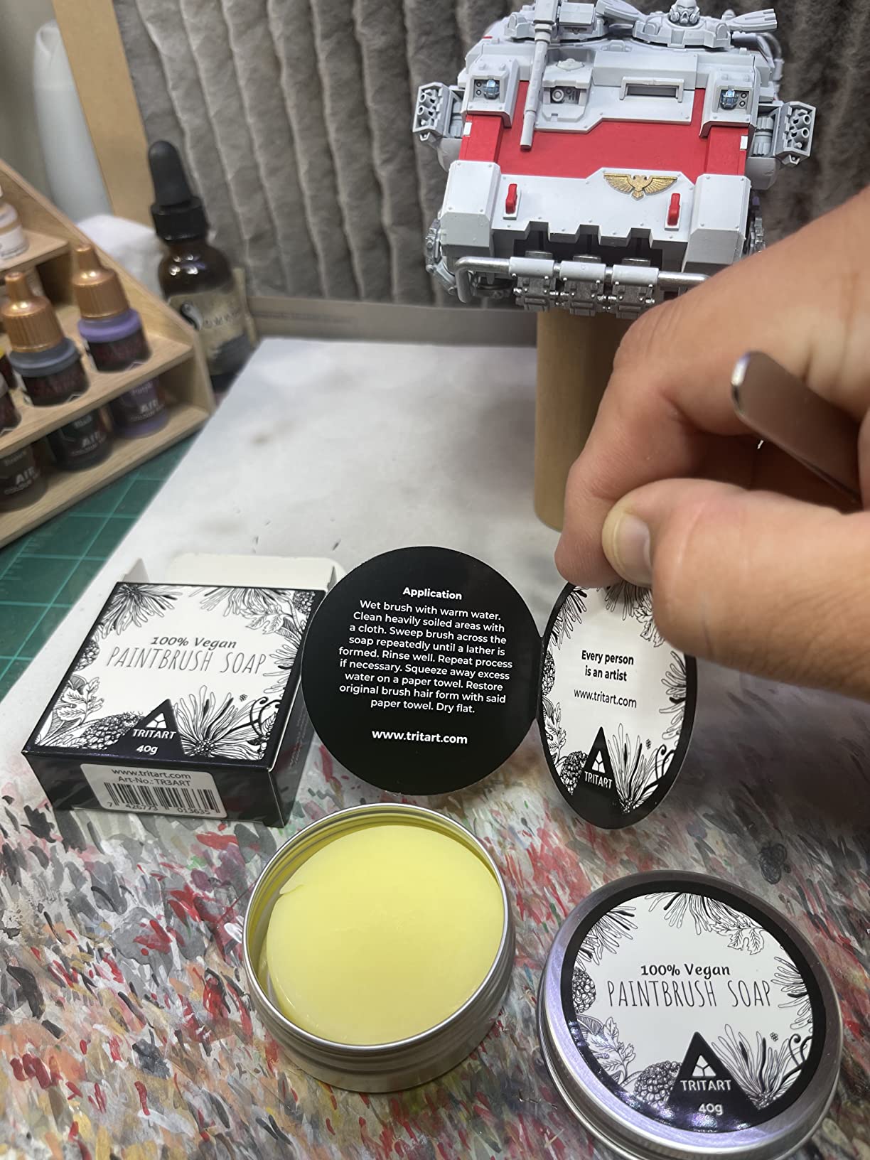 100% Vegan Paint Brush Cleaner Soap for Watercolor & Acrylic Paint Brushes - Paint Soap for Cleaning Oil Paint Brushes customer photo 2