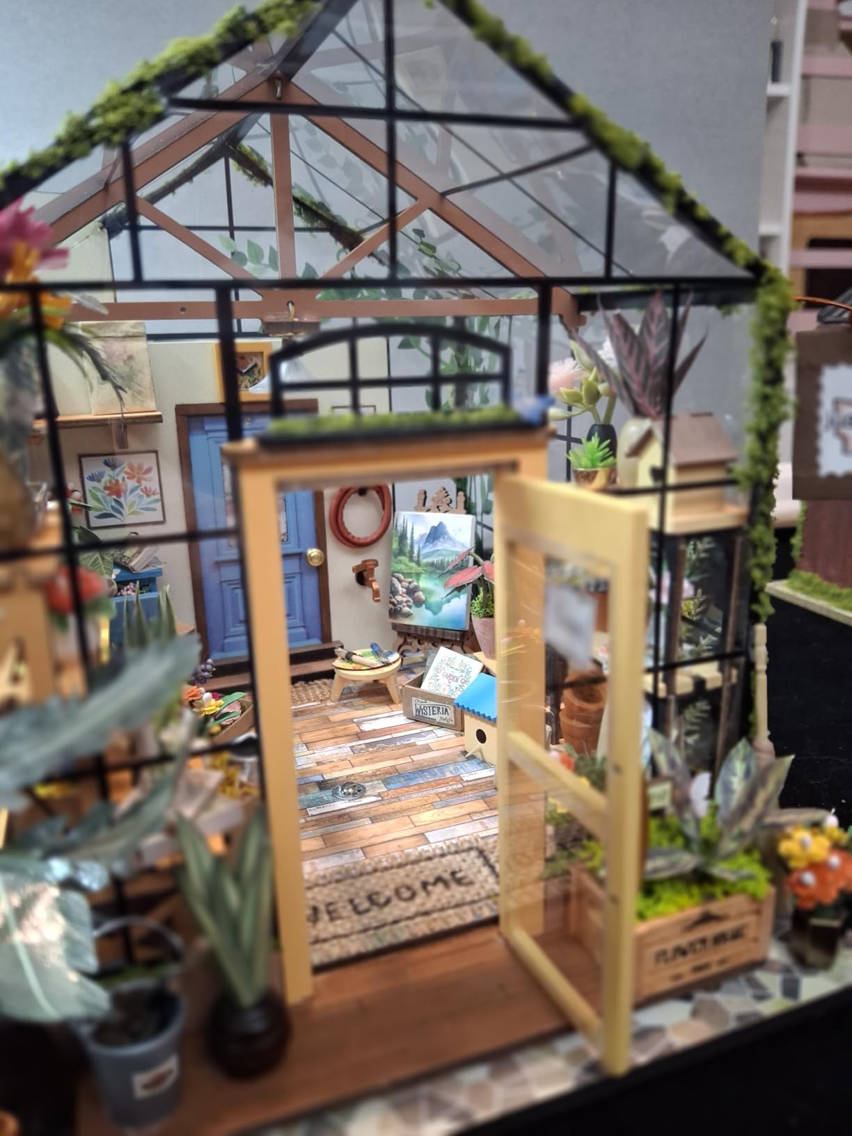 Rolife DIY Miniature House Kit - Mini Diorama 1/18 Greenhouse Dollhouse Building Kit with LED, Crafts for Adults (Cathy's Flower House) customer photo 1
