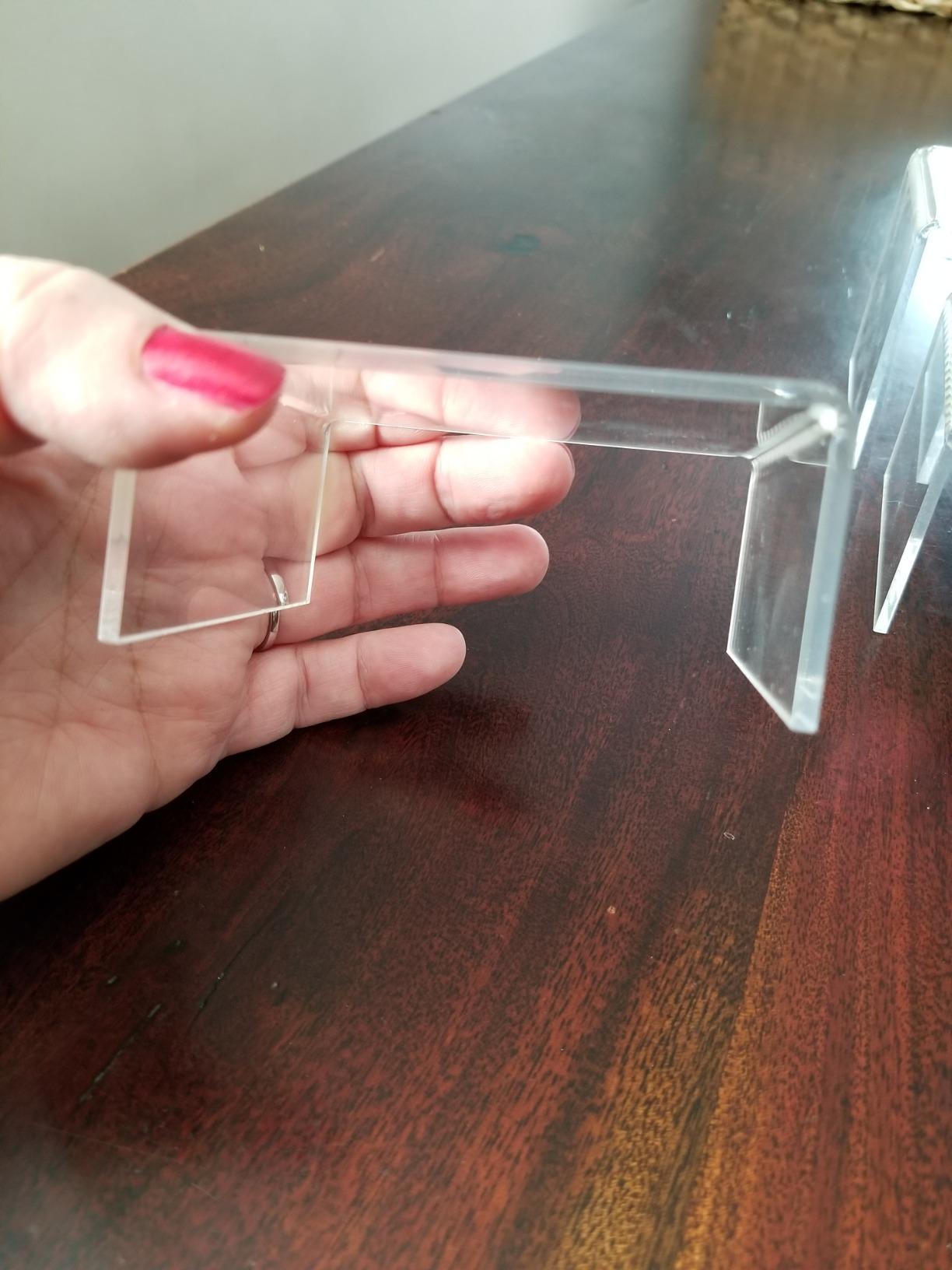 Chuangdi 2 Sets Acrylic Display Risers, Product Stand, Jewelry Display Riser Shelf Showcase Fixtures for Dessert Cupcake Candy Figure Treat Action Showcase(Clear,Small Set) customer photo 2
