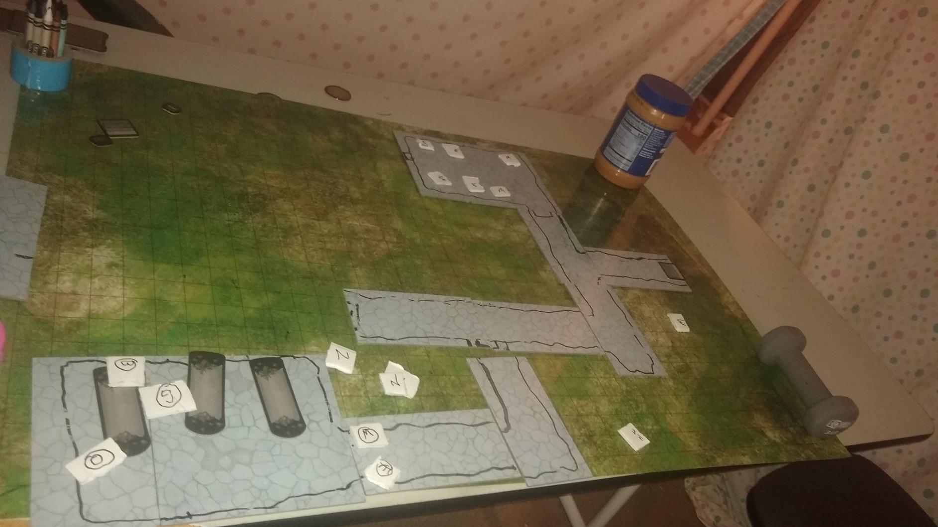 Stratagem The Master's Atlas Grid Tiles - Reversible Dry Wet Erase Battle Map for 3D DND-RPG Tabletop RPG Scenery - 44 Tiles & 48 Tokens customer photo 1