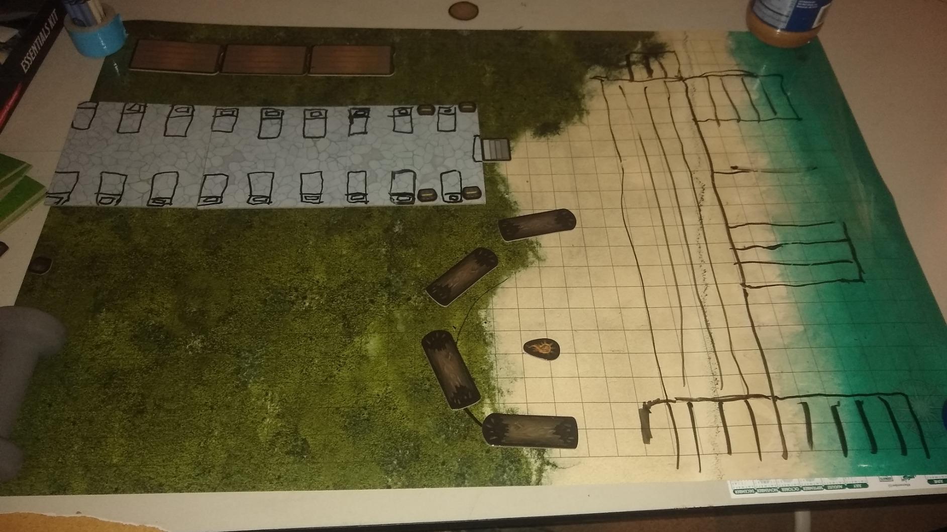 Stratagem The Master's Atlas Grid Tiles - Reversible Dry Wet Erase Battle Map for 3D DND-RPG Tabletop RPG Scenery - 44 Tiles & 48 Tokens customer photo 2