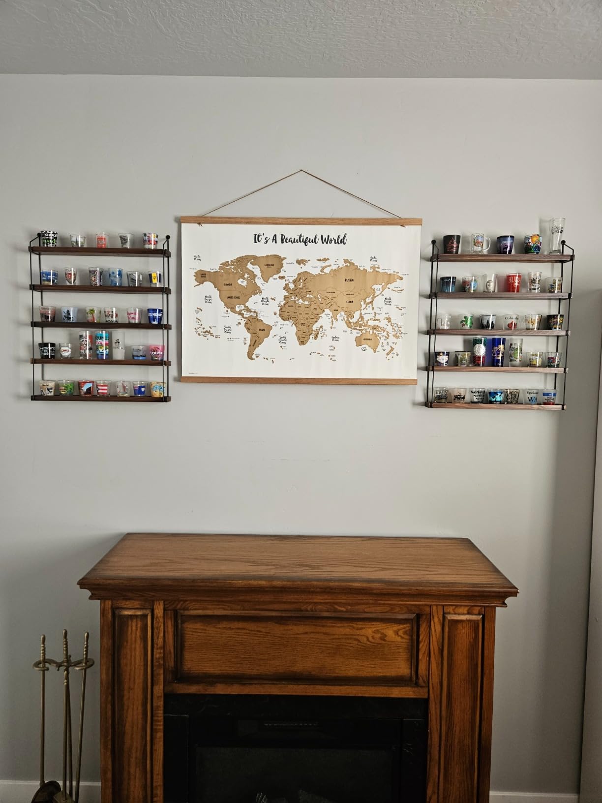 J JACKCUBE DESIGN Essential Oils Display Shelves Wall Mount Black Metal and Wood, Nail Polish Paint Holder Rack Organizer Holds 70 Bottles (5 Tier) customer photo 1