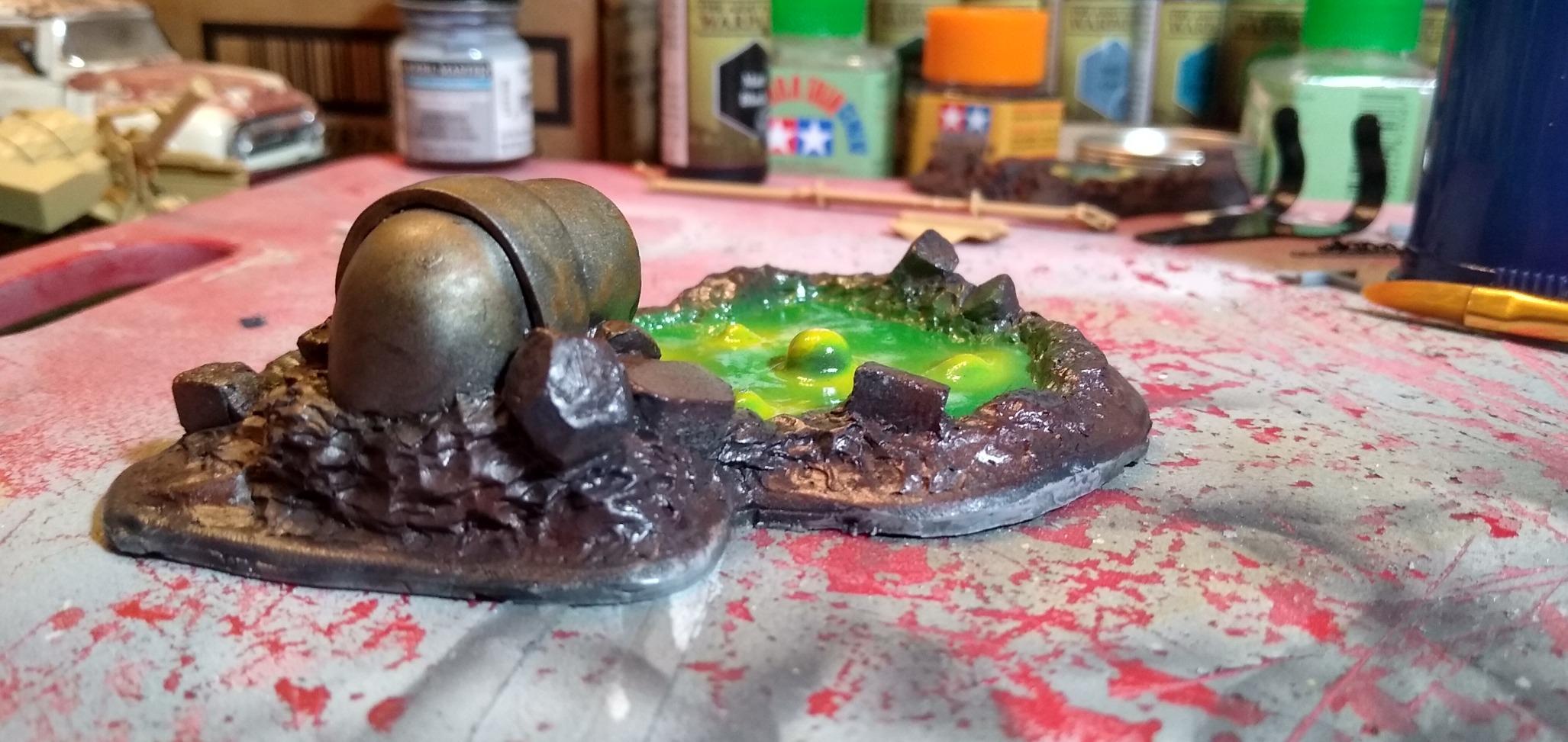 War World Gaming Industry of War 3 x Toxic Waste Cess Pits - 28mm Wargaming Terrain Model Diorama Scenery Sci-Fi Battle Tabletop Warfare Destroyed Wargame customer photo 2