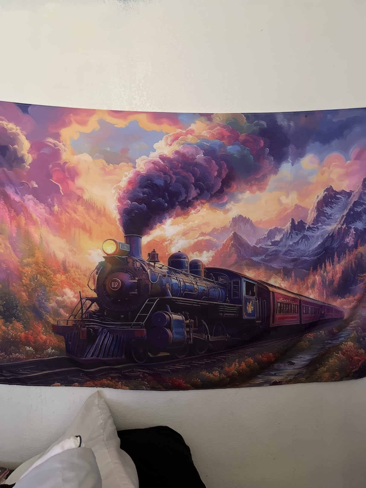 DYNH Steam Train Tapestry Wall Hanging customer photo 1