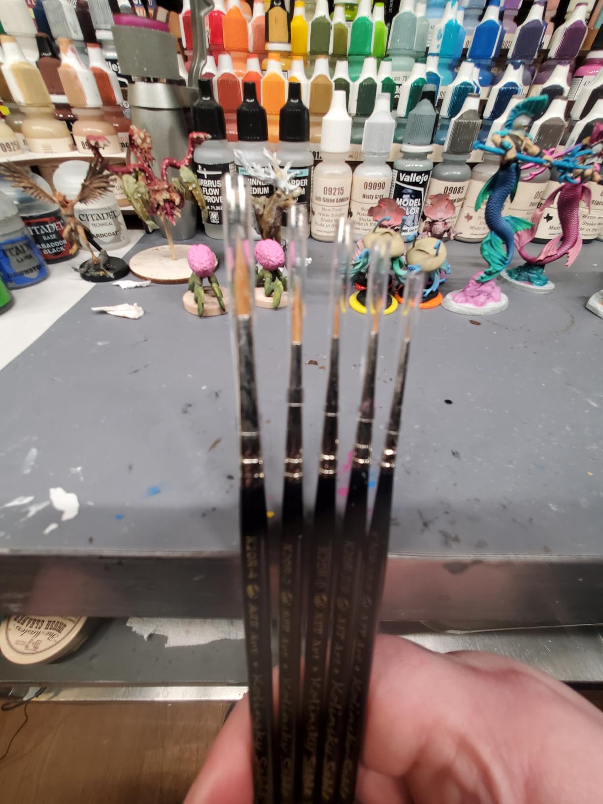 AIT Art Premium Detail Brush Set, 5 Pure Kolinsky Russian Red Sable Paint Brushes, Handmade in USA for Ultimate Details with Oil, Acrylic, and Watercolors customer photo 2