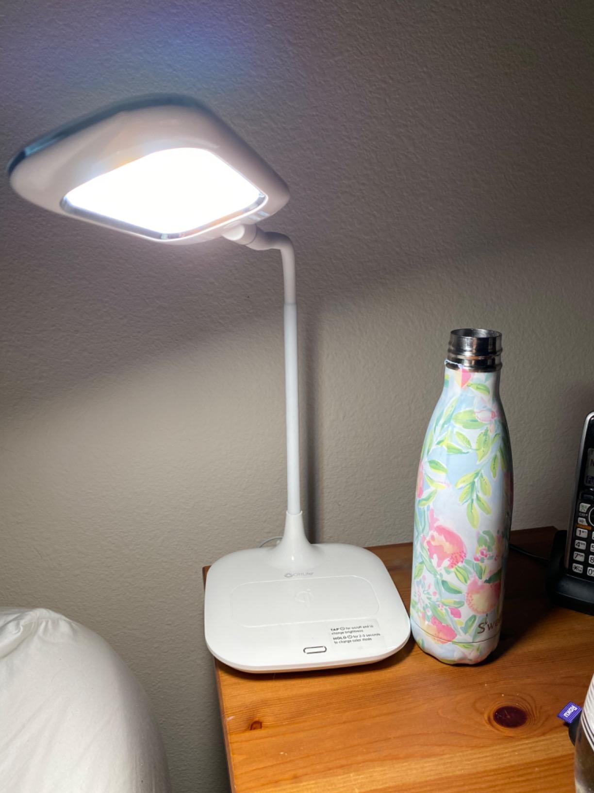OttLite Prevention LED Desk Lamp with Wireless Charging - Designed to Reduce Eyestrain - Adjustable Flexible Neck, 3 Color Modes & Touch Controls customer photo 2