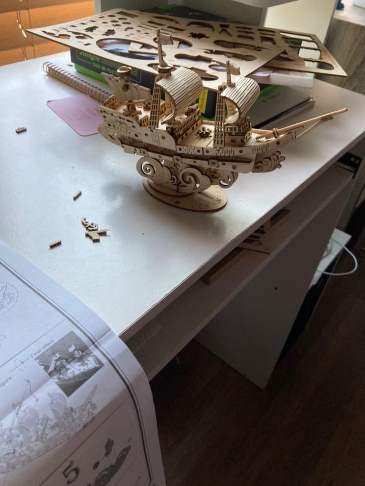 Rolife 3D Wooden Puzzles Model Kit for Adults to Build, Wooden Model Ship Series Sailing Ship Building Model Kit, DIY Crafts Hobbies/Collections/Decorations/Gifts for Friends and Family (Sailing Ship) customer photo 1