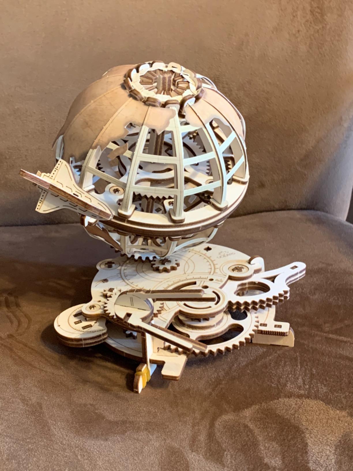 UGEARS Globe 3D Wooden Puzzles for Adults - Wooden Model Kits for Adults Brain Teaser Puzzles Models for Adult to Build Mechanical Models Educational World Globes Puzzle Hobby Set customer photo 1