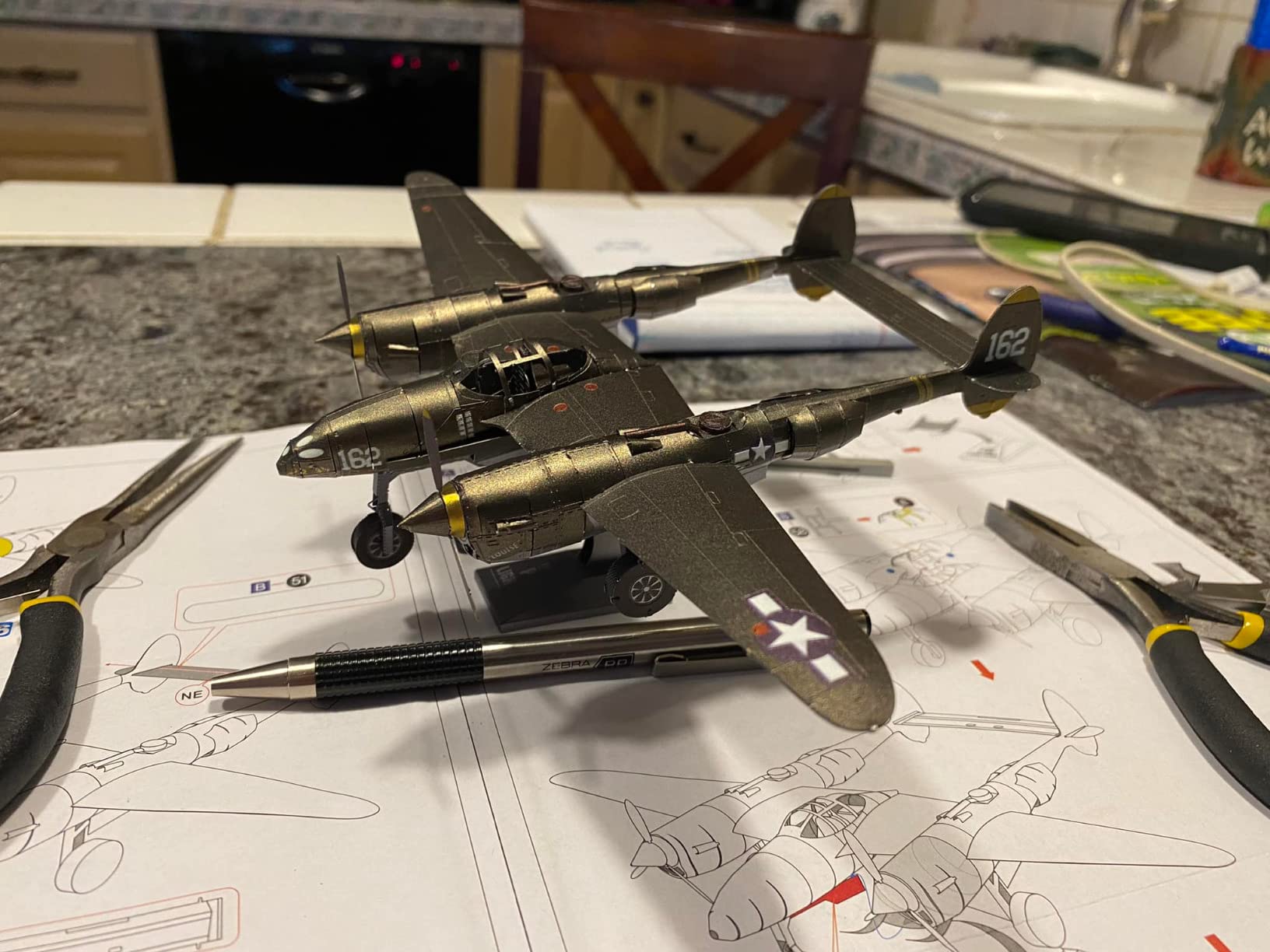 Metal Earth Fascinations Premium Series P-38 Lightning 3D Metal Model Kit customer photo 1