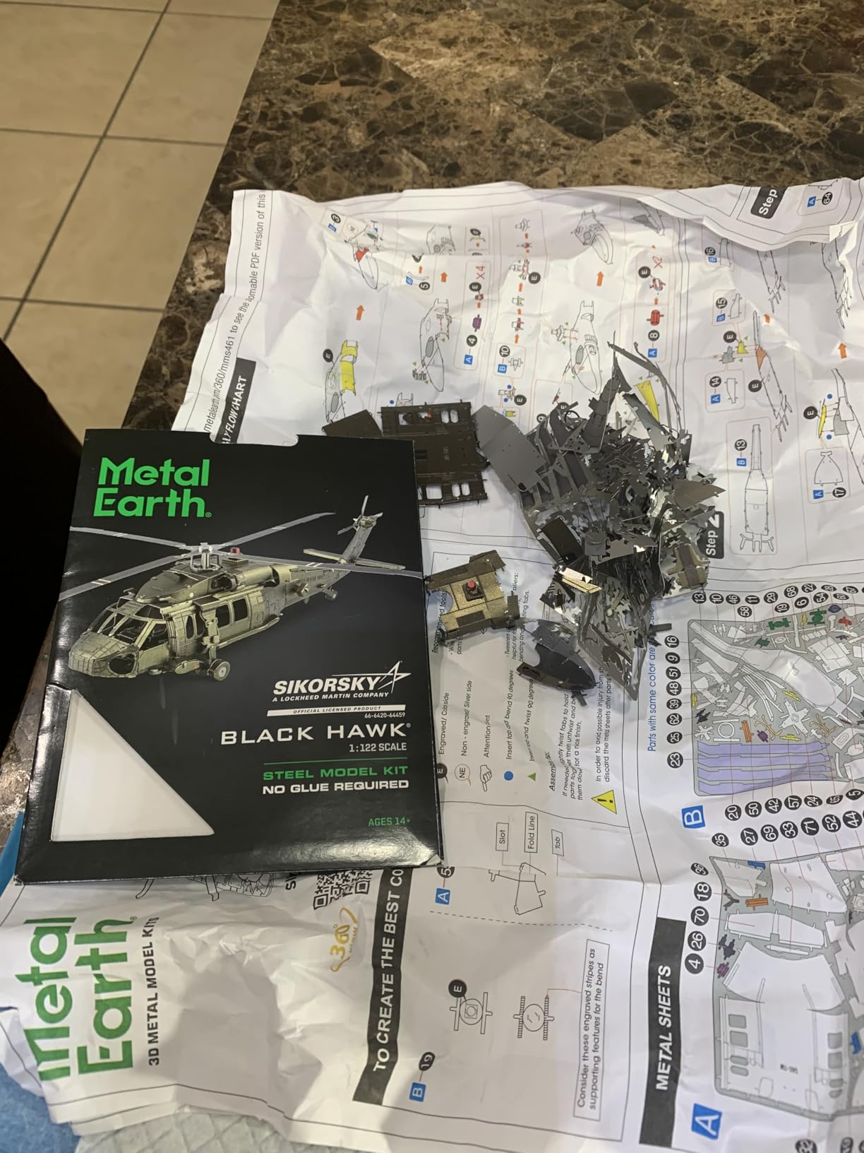 Metal Earth UH-60 Black Hawk Helicopter 3D Metal Model Kit Fascinations customer photo 1