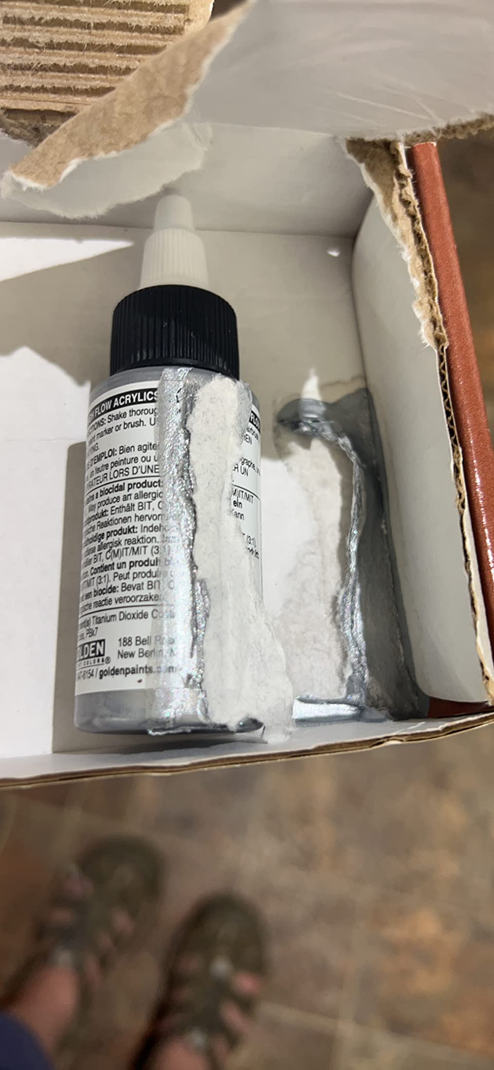Golden Acrylics High Flow Acrylic Paint Set - 4 Iridescent Metallic Colors, Copper, Gold, Silver, Pearl - 1 Ounce Bottles customer photo 1