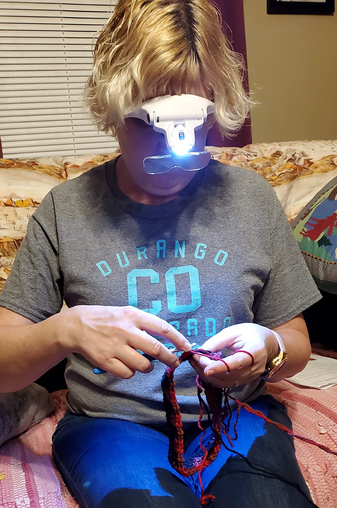 Vision Aid Magnifying Glasses with Light for Close Work, Illuminated Hands Free Headband Magnifier Goggles with Storage Case for Hobby Painting Reading Coin Watch Bead Jewelry customer photo 1