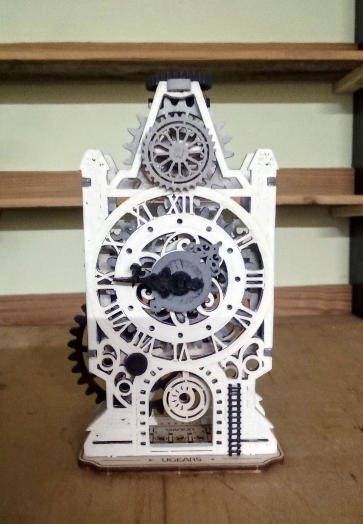 UGEARS Vintage Alarm Clock 3D Puzzle - Wooden Model Kit for Adults to Build - Mechanical Model Desk Clock Making Kit - 3D Jigsaw Puzzle Wood Toy Clock - DIY Brain Teaser Puzzle Construction Set customer photo 1