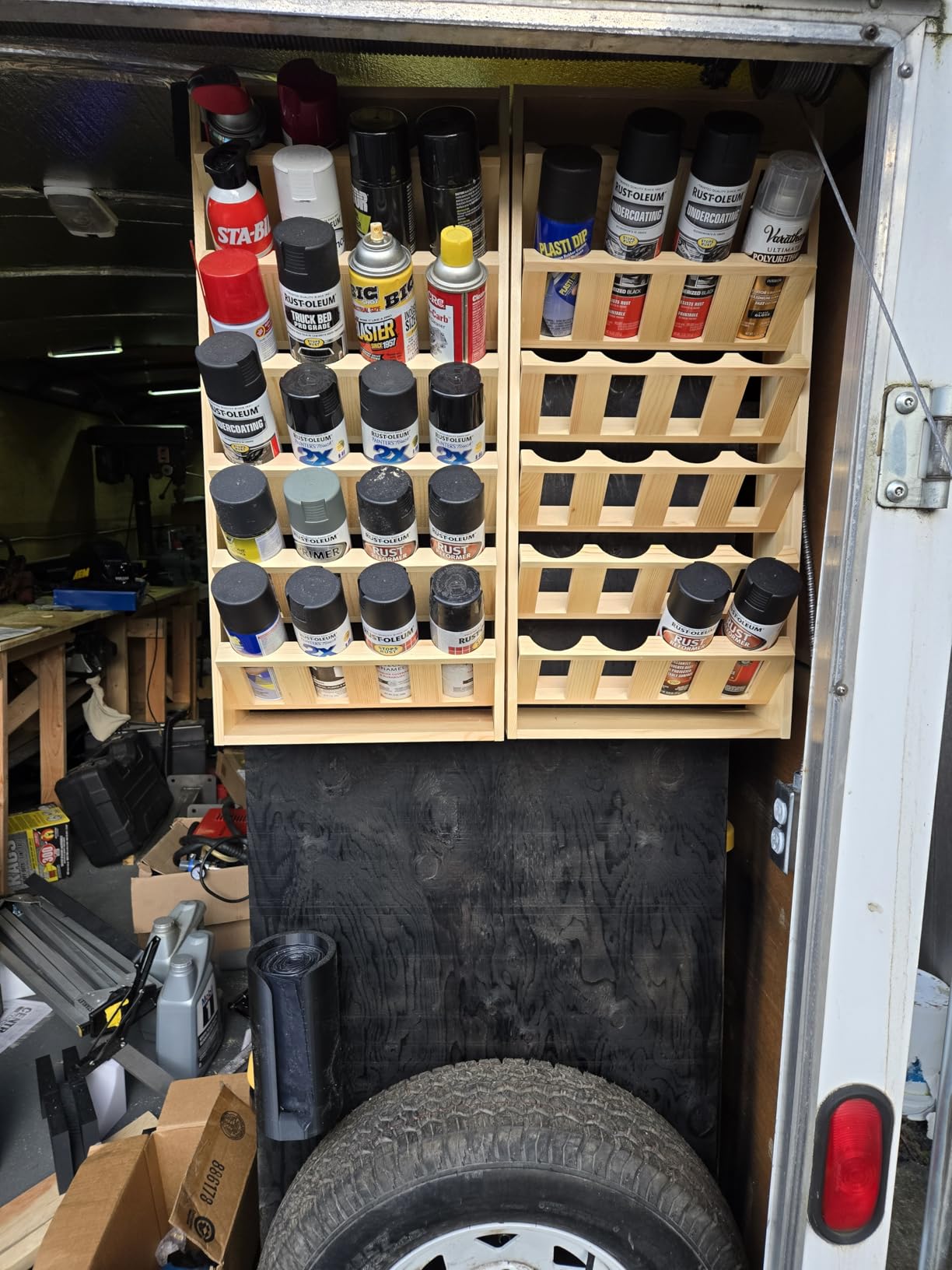 MYOYAY 6-Tier 24 Holes Spray Paint Can Storage Holder Organizer Can Rack Wall Mount Spray Bottle Can Holder for Garage and Craft Workroom customer photo 1