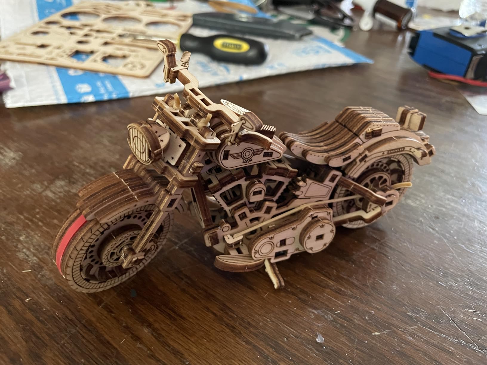 WOODEN.CITY Cruiser V-Twin Motorcycle 3D Puzzles for Adults - Wooden Model Kits to Build - Interactive Wooden Puzzle Motorcycle Kit - Hobbies for Men customer photo 2