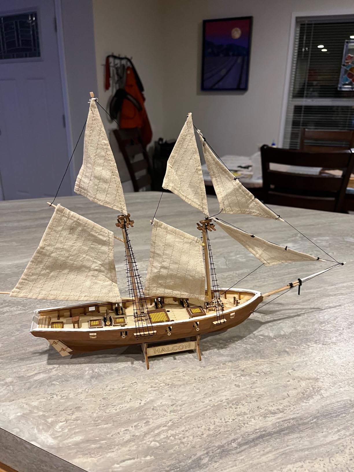 GAWEGM Wood Ship Model Kits for Adults to Build - Scale 1/100 1840 Halcon Baltimore Ship Wooden Model Kit, with Brass Upgrade Accessories, for Collections, DIY Handmade Crafts customer photo 1