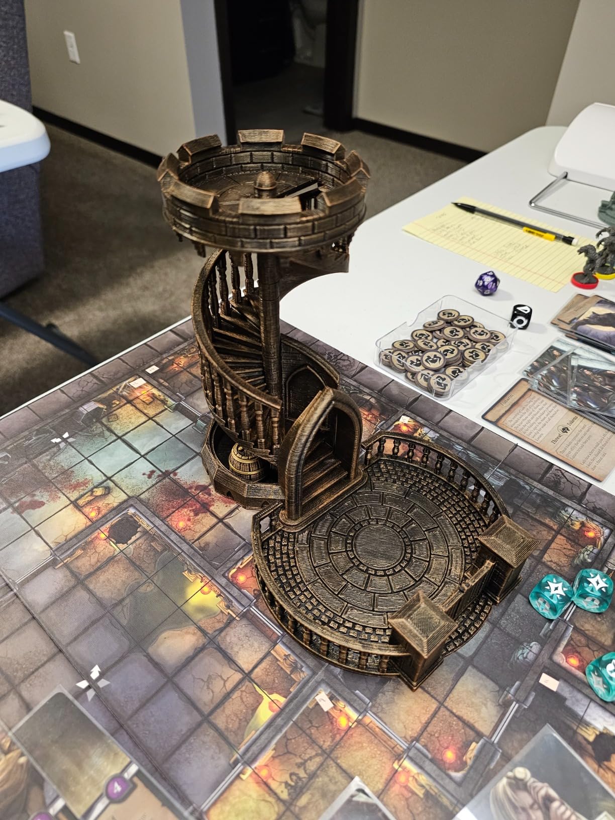 AUSPDICE DND Dice Tower - 36 Step Retro Color Tower for High Randomness in Table Games Like Dungeons and Dragons - Perfect Role Playing Game Gift (Ancient Silver Color) customer photo 1