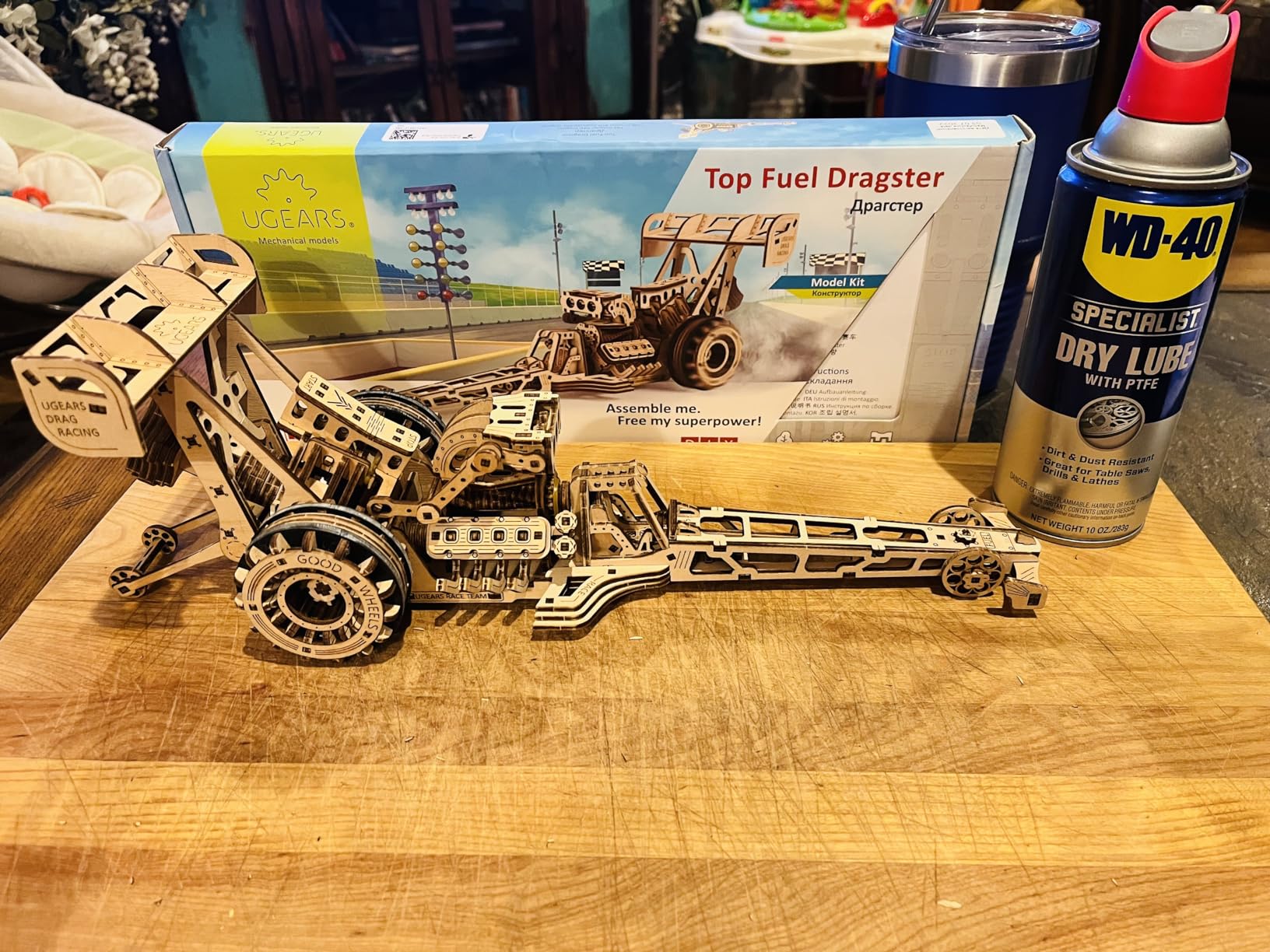 UGEARS Dragster Car Model Kit - Top Fuel Dragster Model Kits 3D Puzzle with Powerful Spring Motor - Drag Racing Model Car Kits 3D Puzzles for Self-Assembly - 3D Wooden Puzzles for Adults and Kids customer photo 1