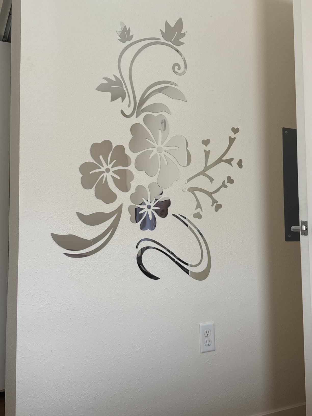 Wall Stickers 3D Flower Pattern - Family Wall Decals Living Room Wall Decor Sticker for Walls Decor Living Room Home Decorations Room Decor for Office Sofa Bedroom Decals (Black S:90cm * 120cm) customer photo 1