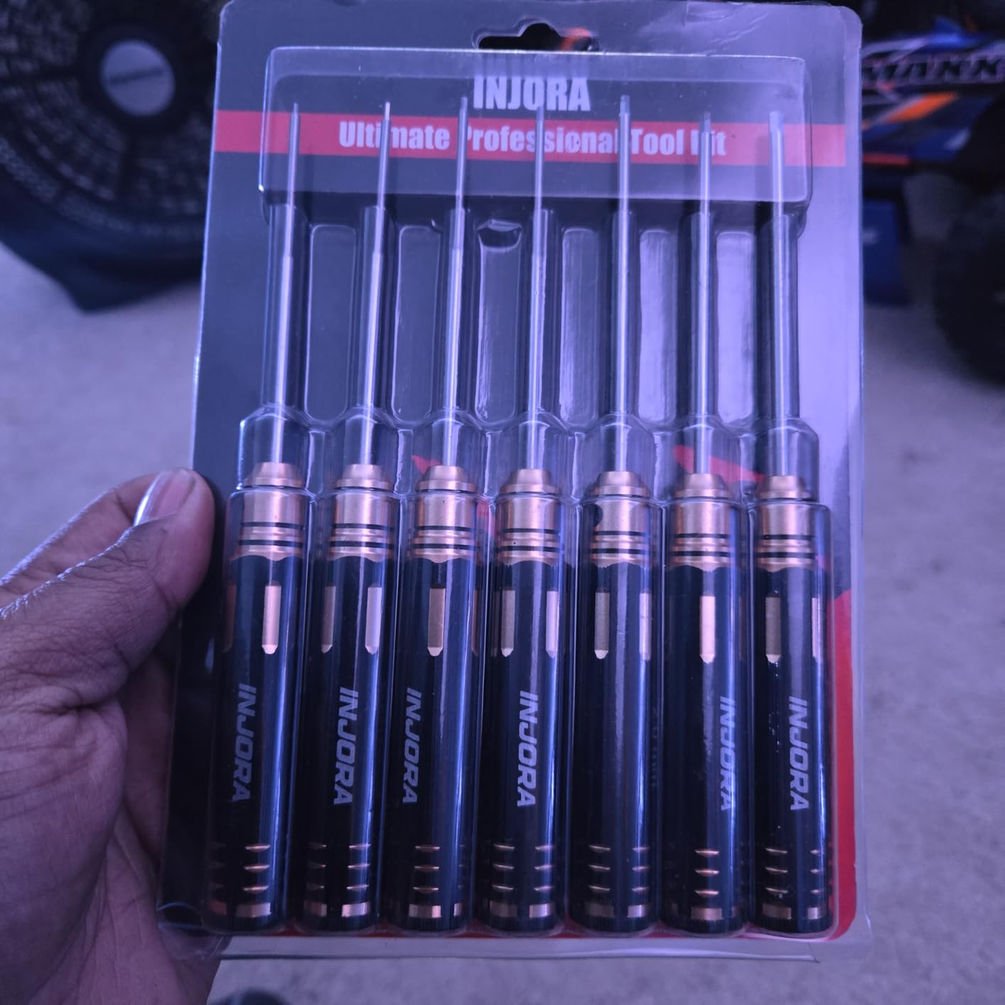 INJORA RC Hex Screw Driver Set-7PCS Car Tool Kit 0.9, 1.27, 1.3, 1.5, 2.0, 2.5, 3.0mm Hexagon Allen Screwdriver Wrenches Sets, Repair for Model Helicopter Drone Boat Car,(Tool-LSD39) customer photo 1