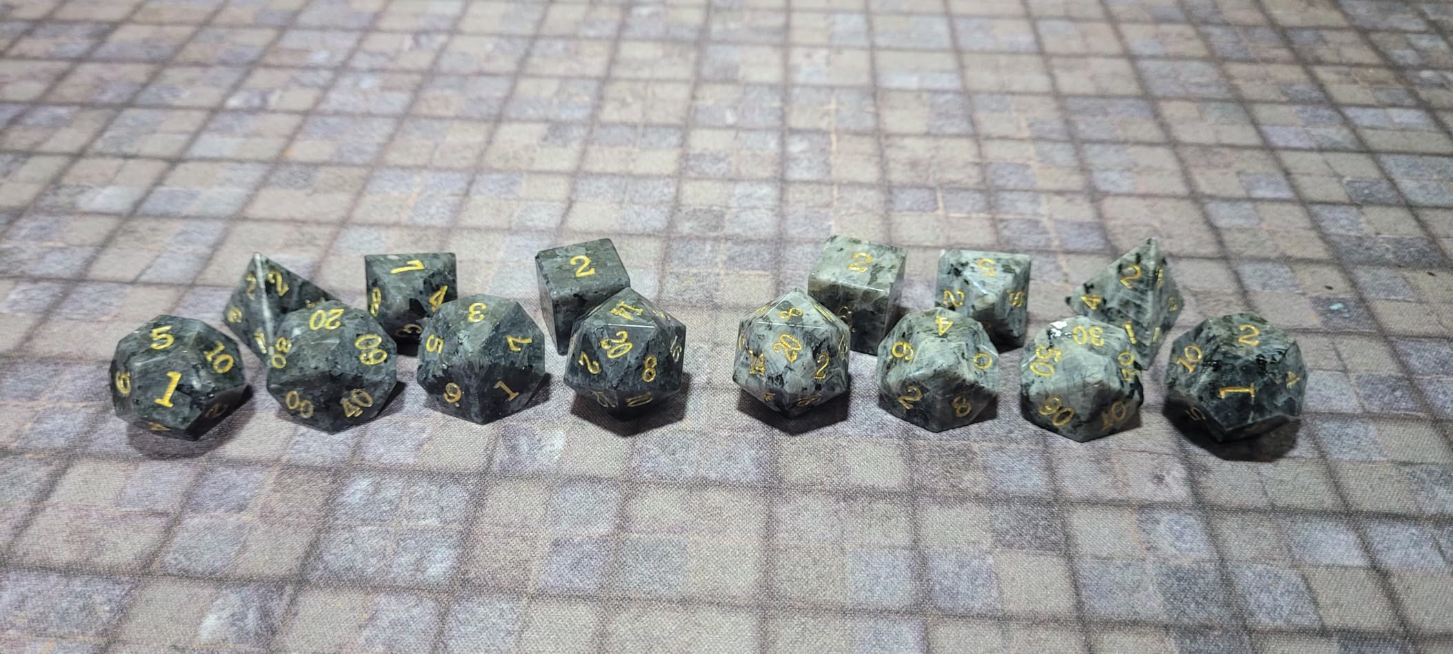 Natural Gemstone DND Dice Set,7 Pcs Labradorite Handmade Polyhedral D&D Dice with Gift Box for Dungeons and Dragons MTG Role Playing Games (Labradorite) customer photo 2