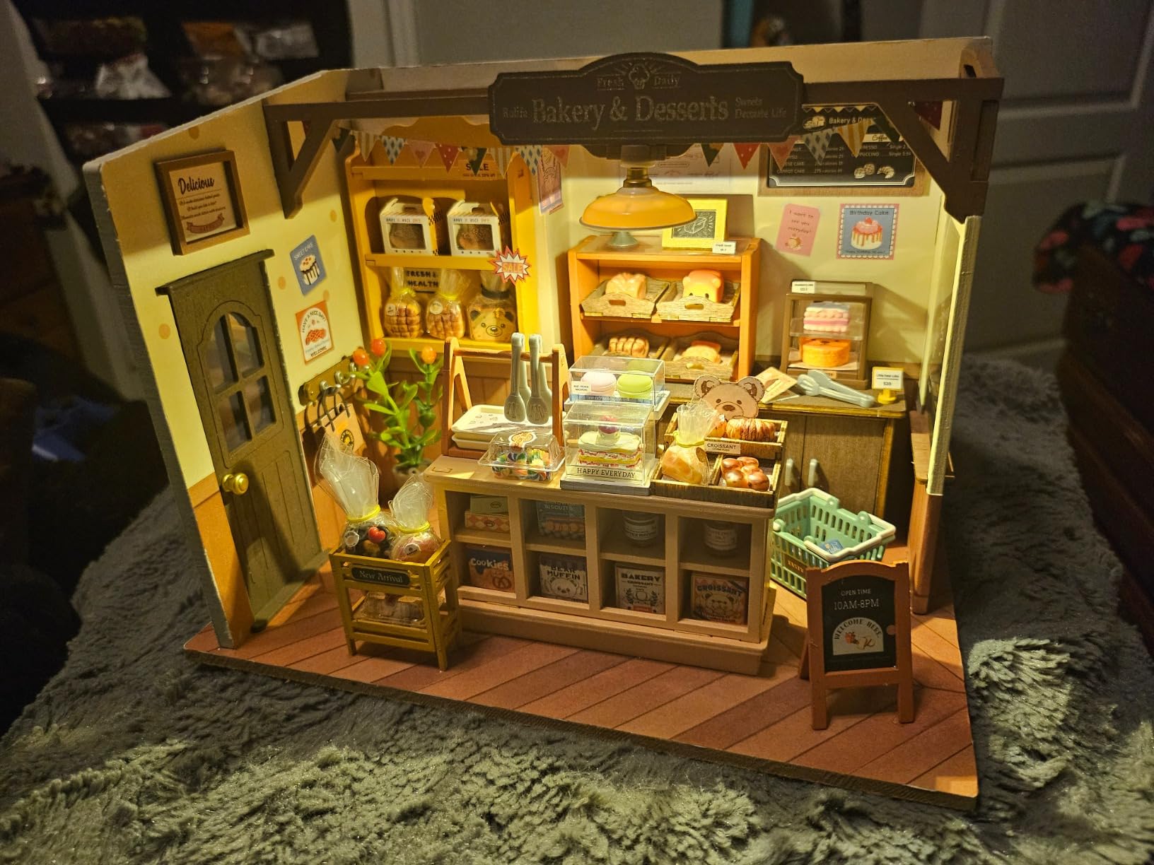 Rolife DIY Miniature Doll House Kit, Build Becka's Bakery Diorama House Building Set with LED Room Hobby Craft for Adults customer photo 2