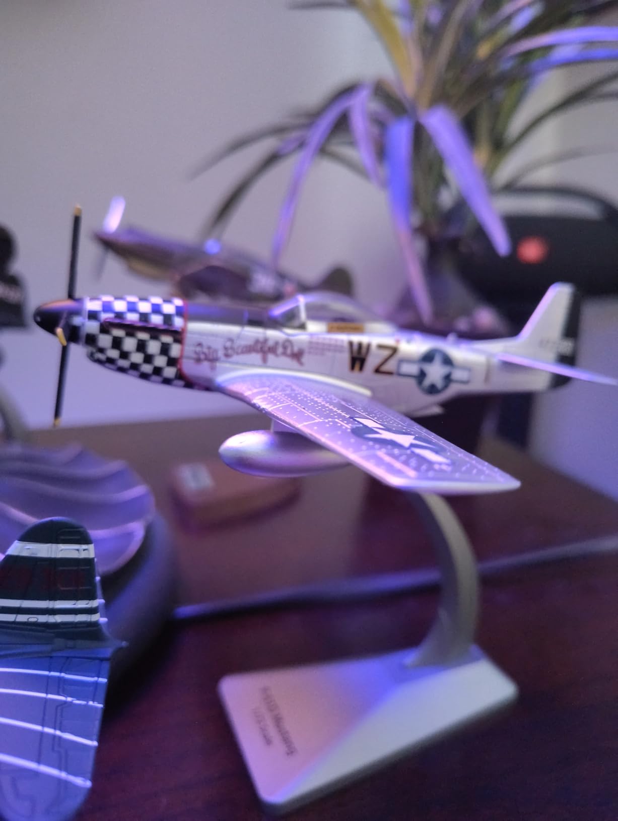 NUOTIE P51-D Mustang 1/72 Metal Airplane Model Kit with Stand WWII Diecast Fighter Model Vintage Prebuild Military Aircraft Collection for Display or Gift (Big Beautiful Doll) customer photo 2