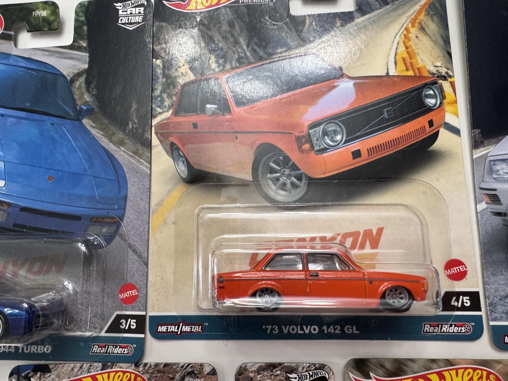 Hot Wheels Car Culture 2023 Canyon Warriors Complete 5-Pack (FPY86-959C) | BMW M5, Ford Sierra Cosworth, Porsche 944 Turbo, Volvo 142 GL & Mercedes-Benz 500 E | 1:64 Die-Cast Cars customer photo 2