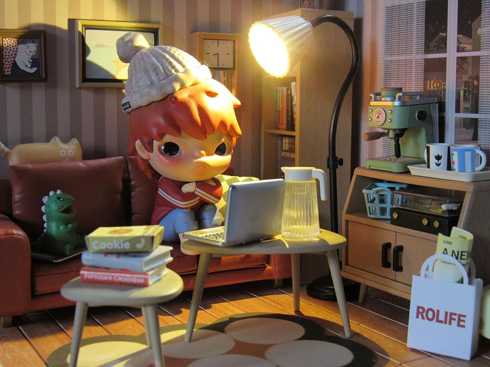 DIY Miniature House Kit Mini Dollhouse with Accessories Building Toy Set Tiny Room Making Kit with LED Light Hobby Unique Gifts (Cozy Living Lounge) customer photo 1
