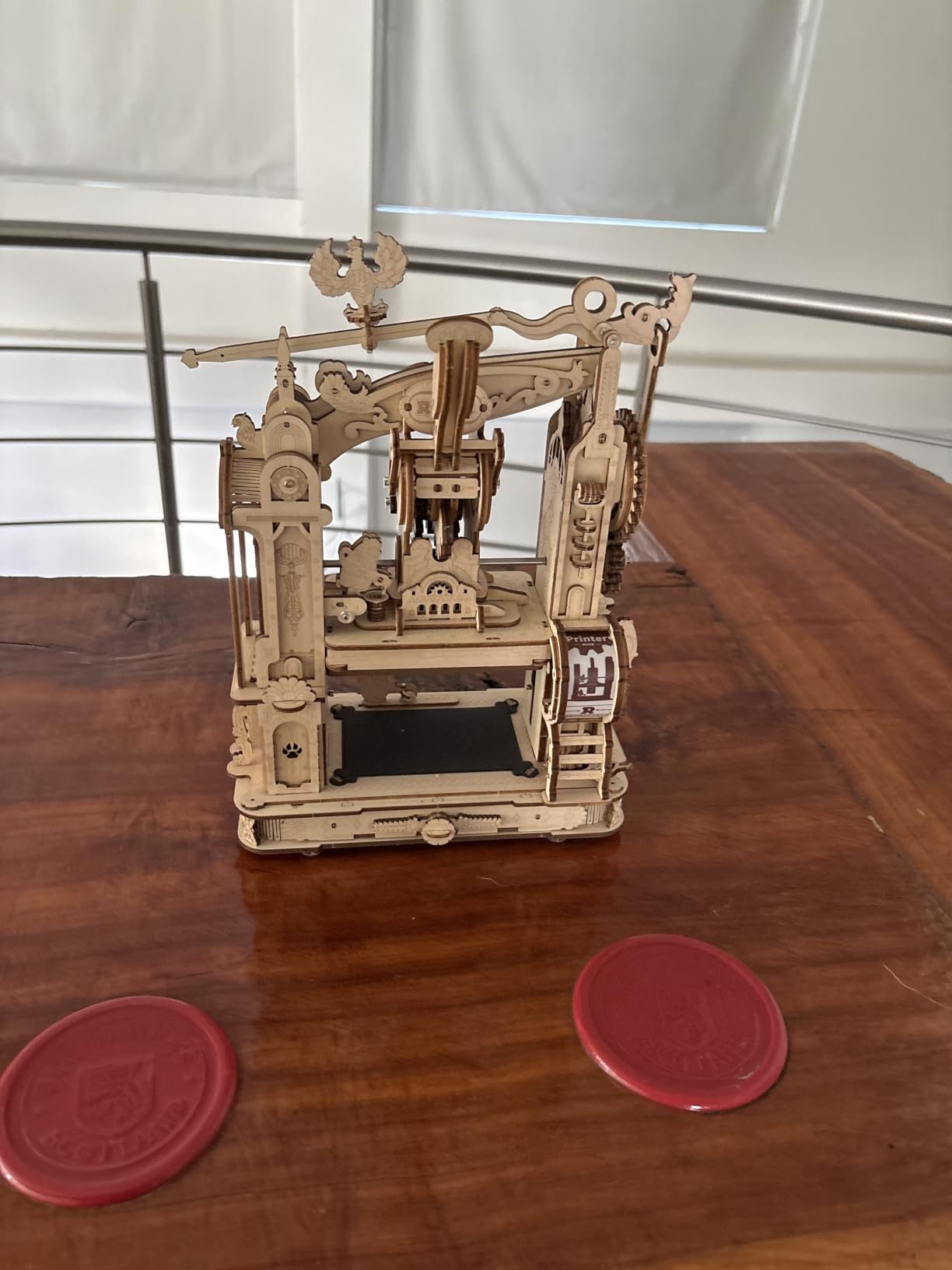 Printing Press Wooden Puzzle, 3D Puzzles for Adults and Teens, Mechanical Wooden Model to Build, Unique Toy House Warming Birthday for Women/Men customer photo 1