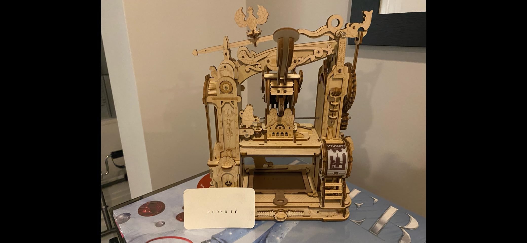 Printing Press Wooden Puzzle, 3D Puzzles for Adults and Teens, Mechanical Wooden Model to Build, Unique Toy House Warming Birthday for Women/Men customer photo 2